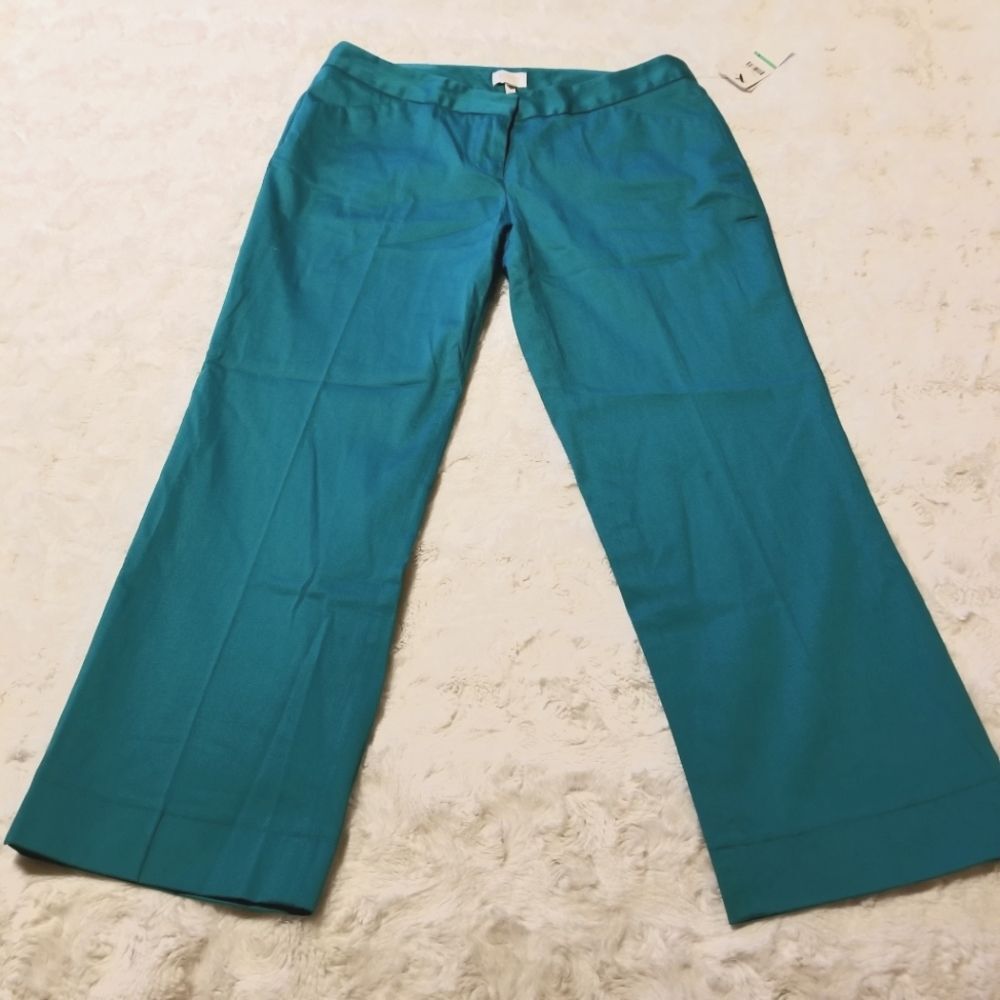 Laundry by Shelli Segal Women's Cropped Pants Size 8 Blue Green New